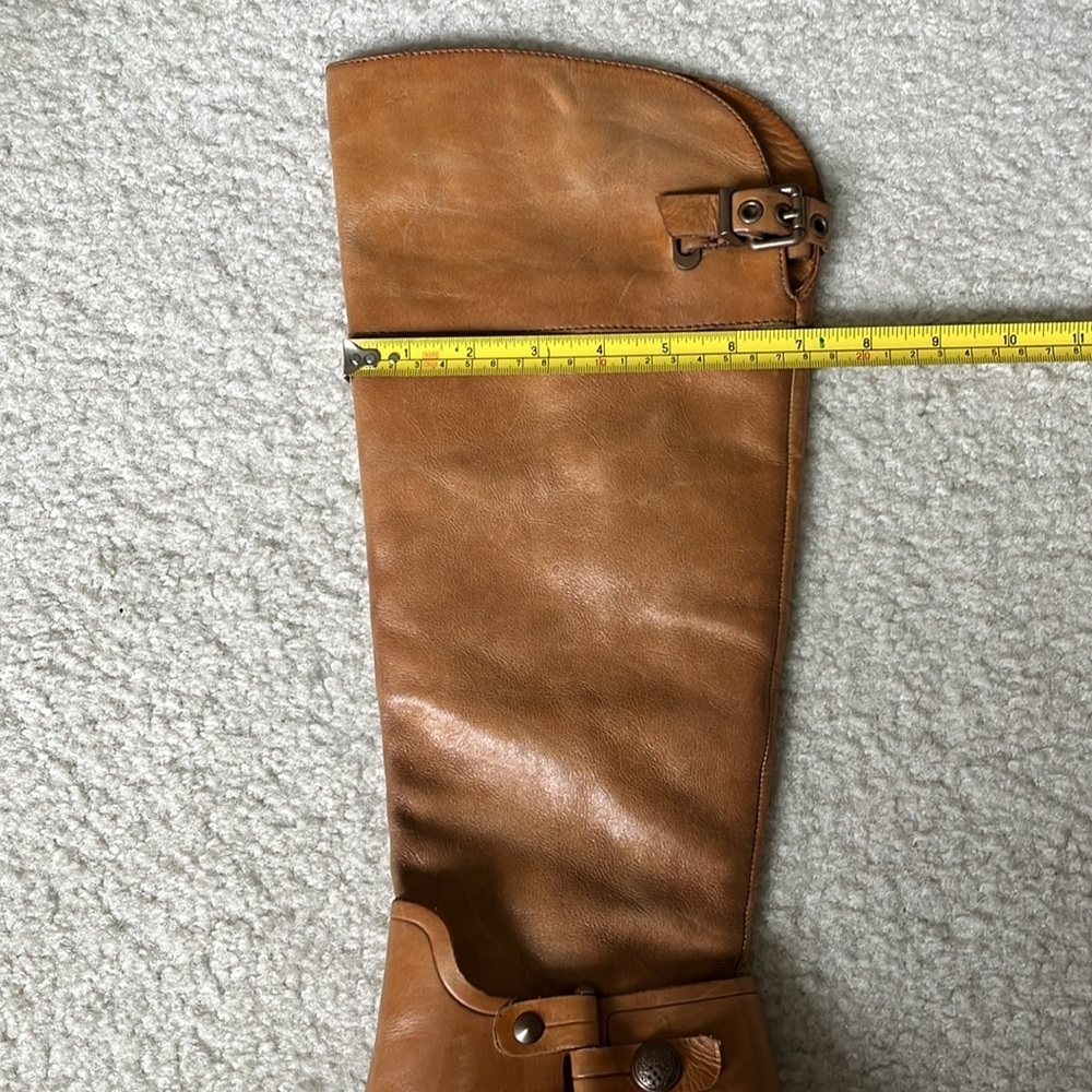 Vince Camuto Brooklee Over The Knee Riding Boots Sz 8 Tan Brown Leather Buckle - Picture 10 of 10
